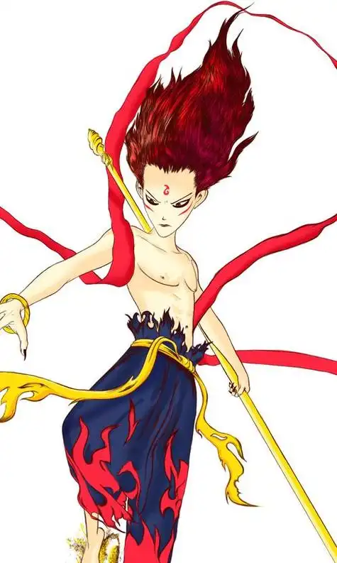 哪吒简笔画图片彩色 哪吒简笔画图片彩色三头六臂