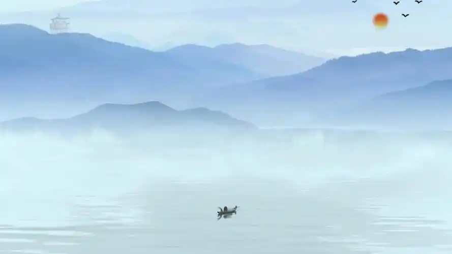 山水古风ppt背景图片