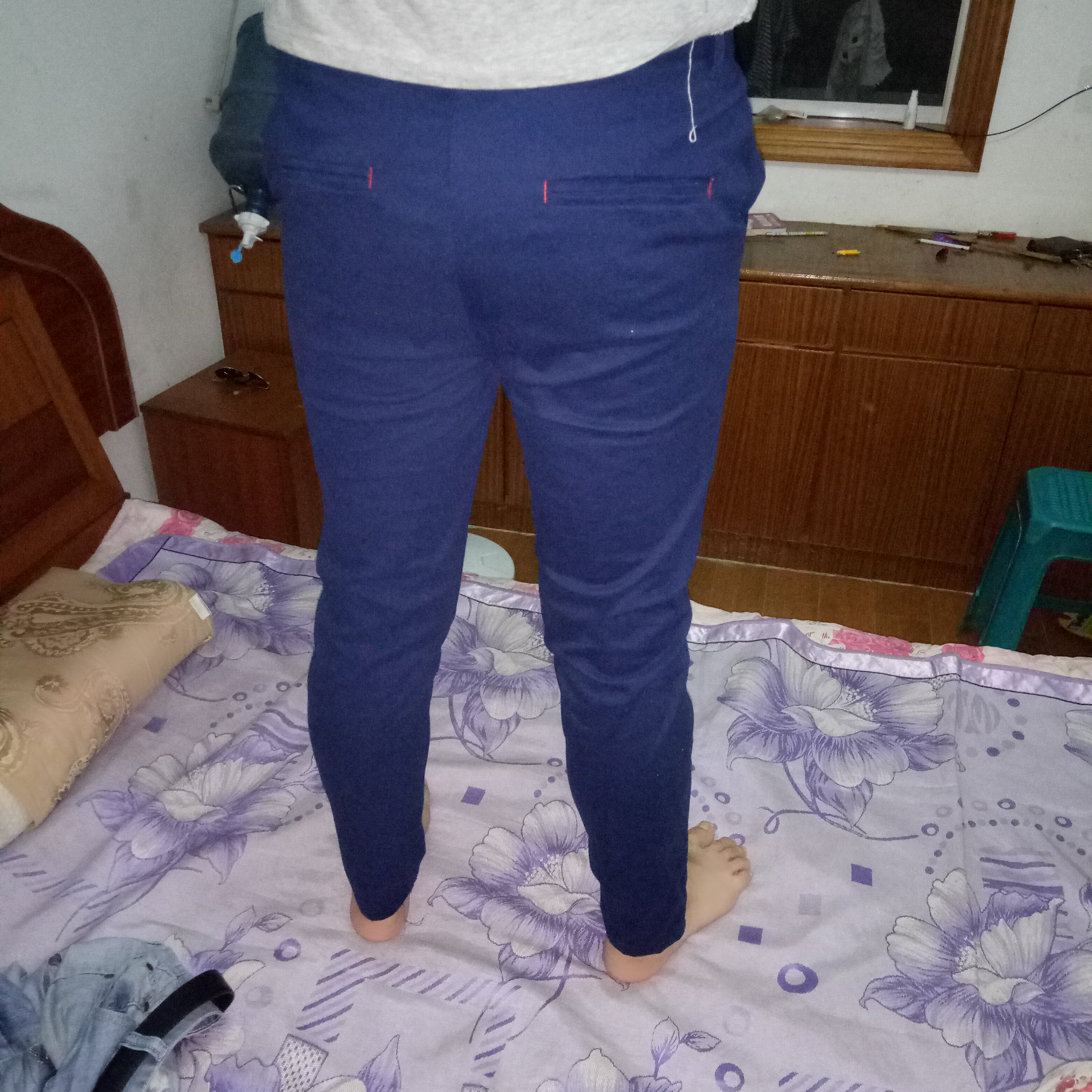 小脚九分裤男修身型