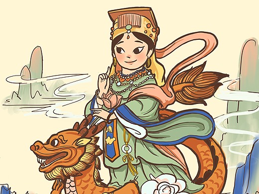 妈祖雕塑形象分析与插画创作