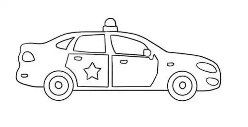 警车简笔画儿童画怎么画彩色公安警车简笔画教学画法