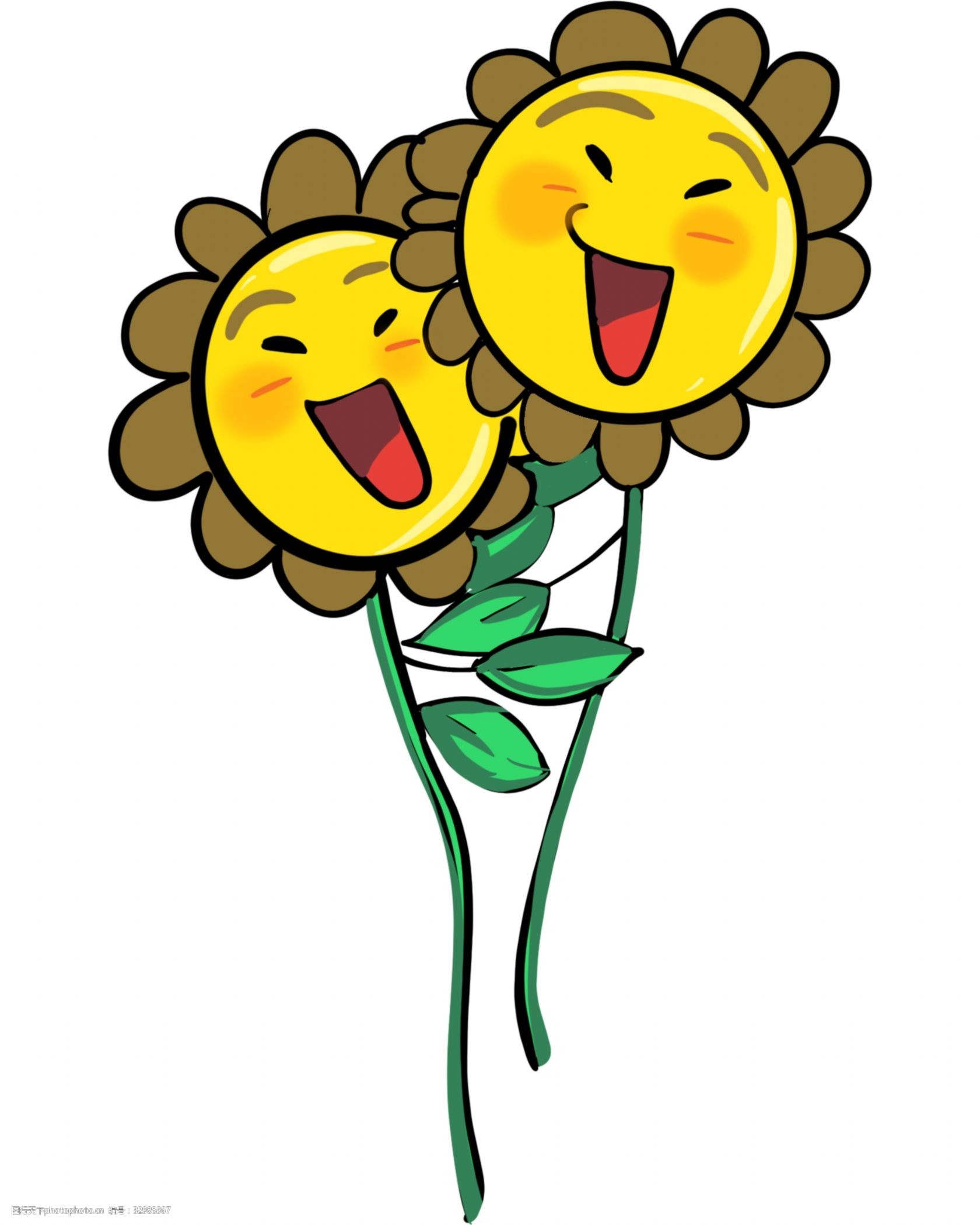 关键词:可爱的向日葵插画 向日葵 植物插画 卡通植物插画 开心的