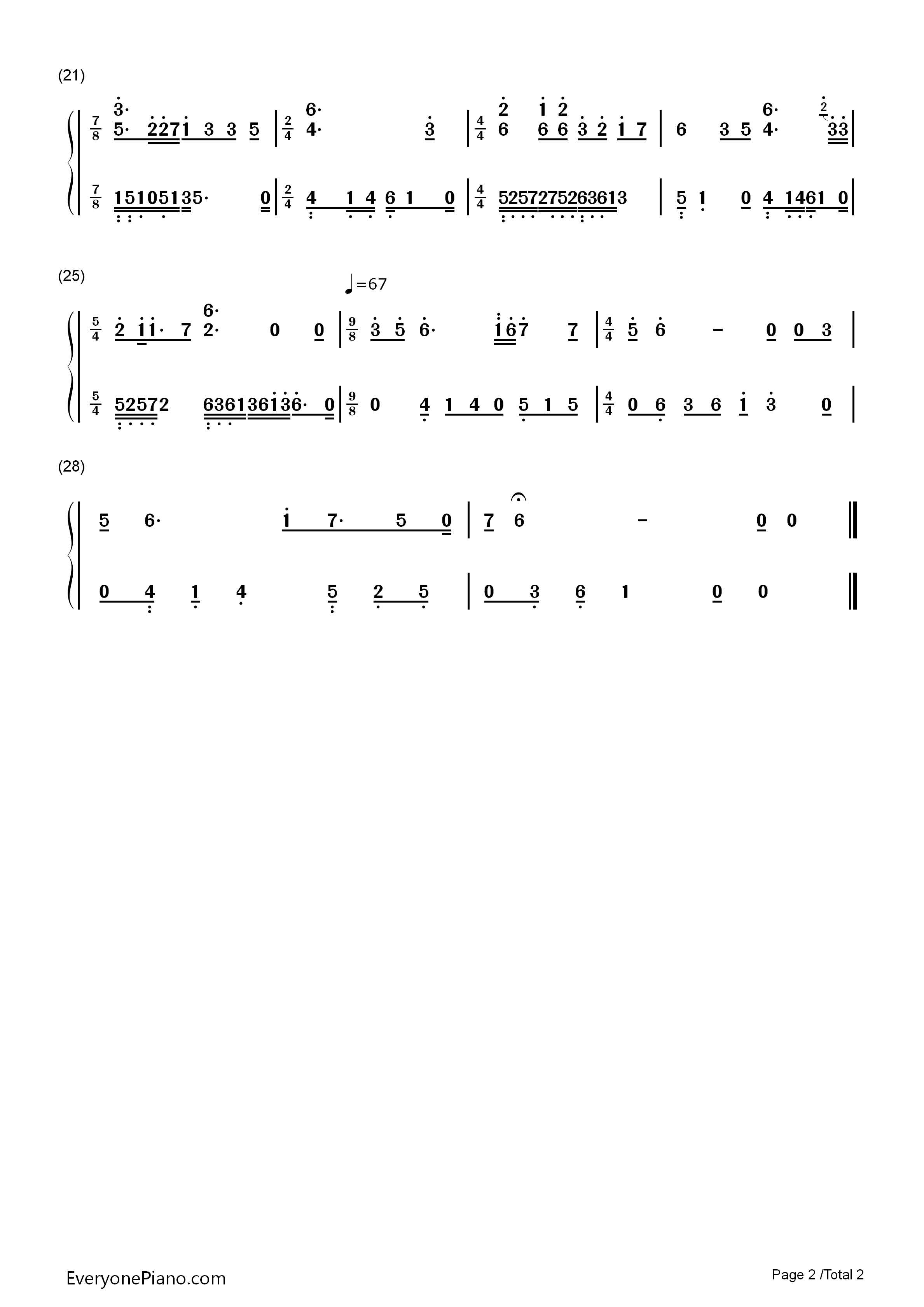 画骨成沙仙侠奇缘之花千骨插曲双手简谱预览2