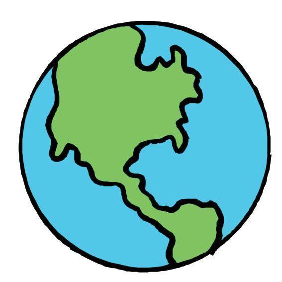 地球仪简笔画有颜色_手工miao