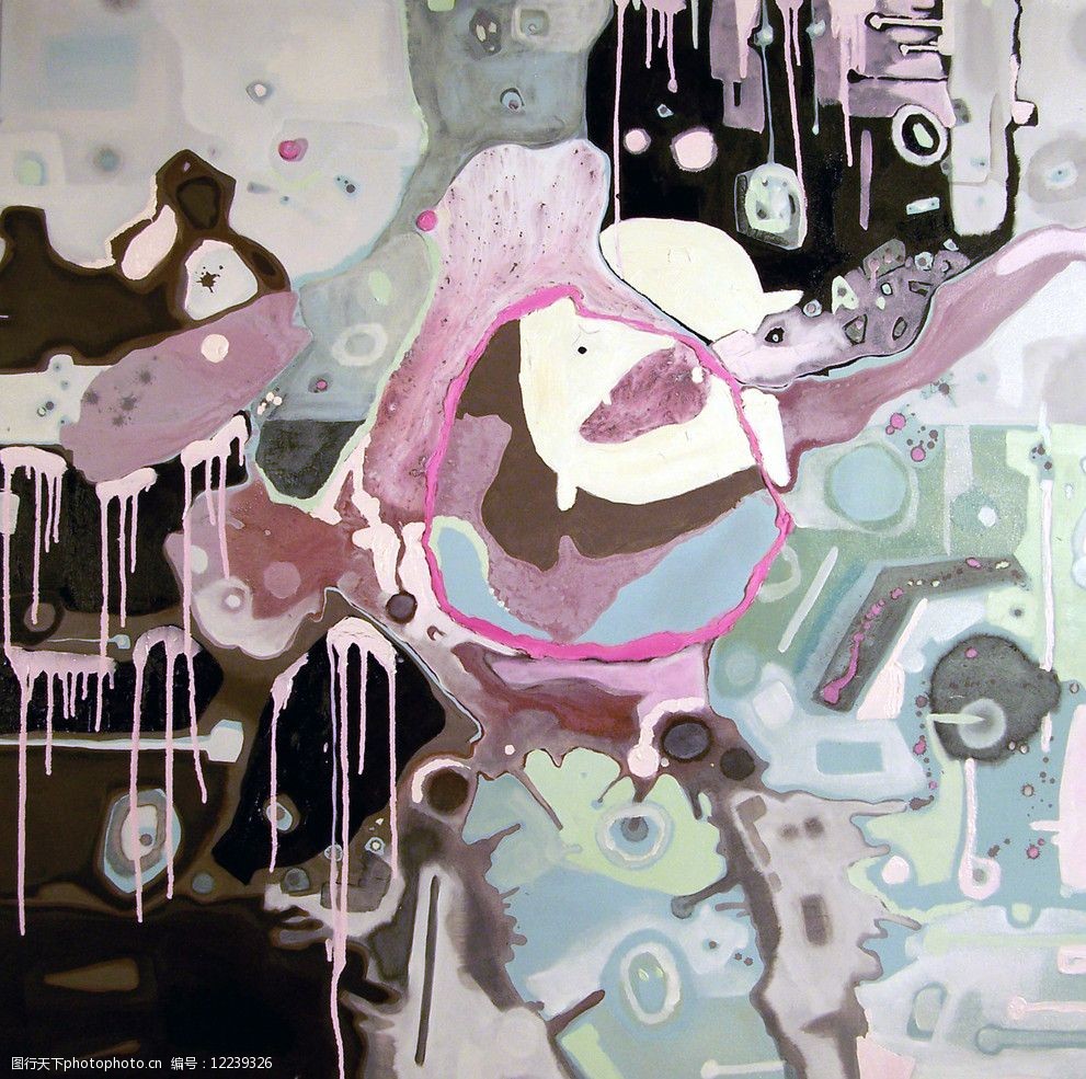 抽象油画色块品味图片