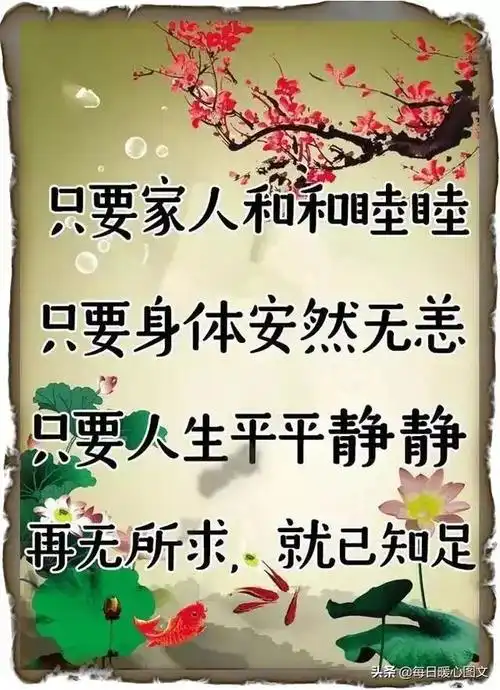 身体,健健康康;日子,平平淡淡!这就是幸福!句句在理!