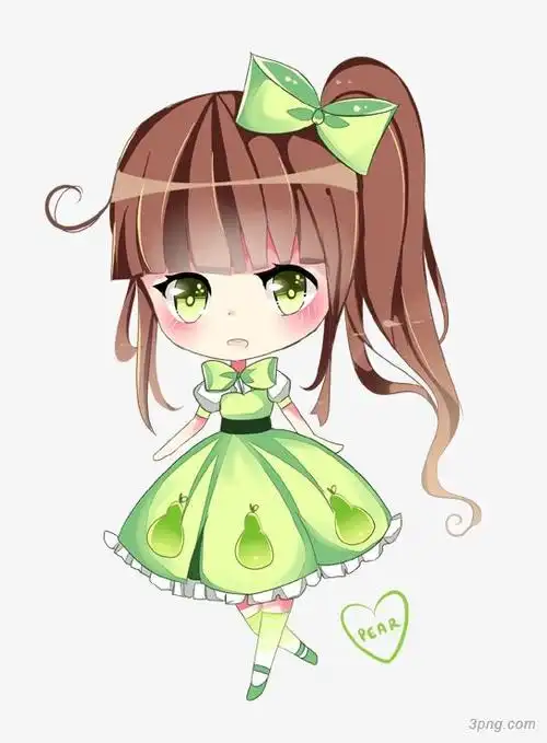 少女壁纸小清新壁纸小清新q版美少女褐色马尾丝带清新q版人物动漫人物