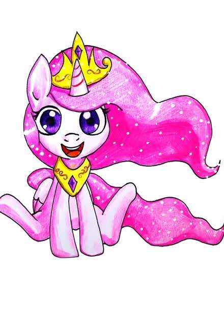 彩铅手绘小马宝莉,小时候的宇宙公主真漂亮!