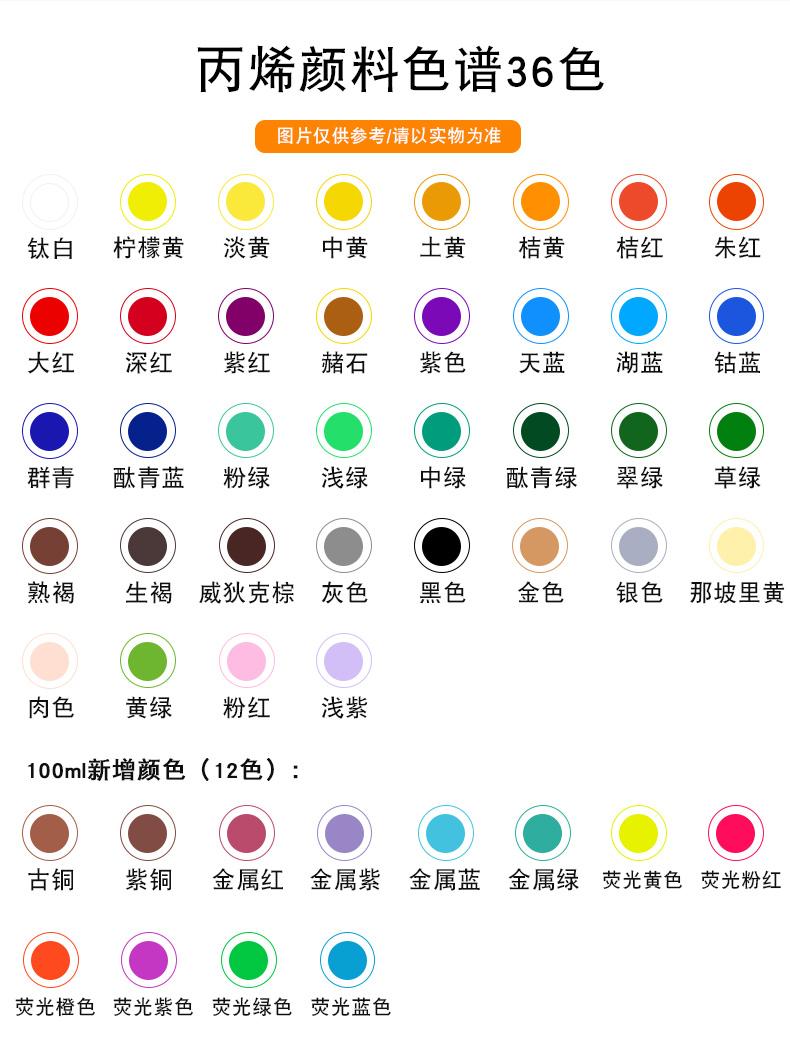 蒙玛特丙烯颜料24色套装初学者墙绘纺织t恤陶瓷鞋纺织颜料丙烯画diy