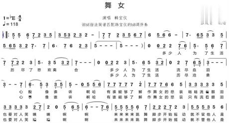 歌曲《舞女》的萨克斯音色简谱-音乐视频-搜狐视频