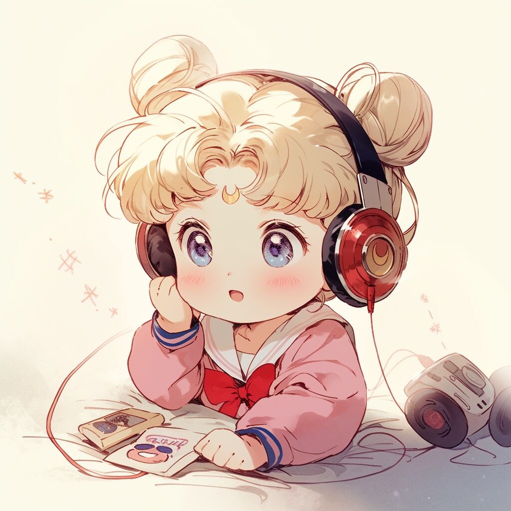 可爱头像·听音乐(8张) 正在听音乐的宝宝,给我萌化了 020202