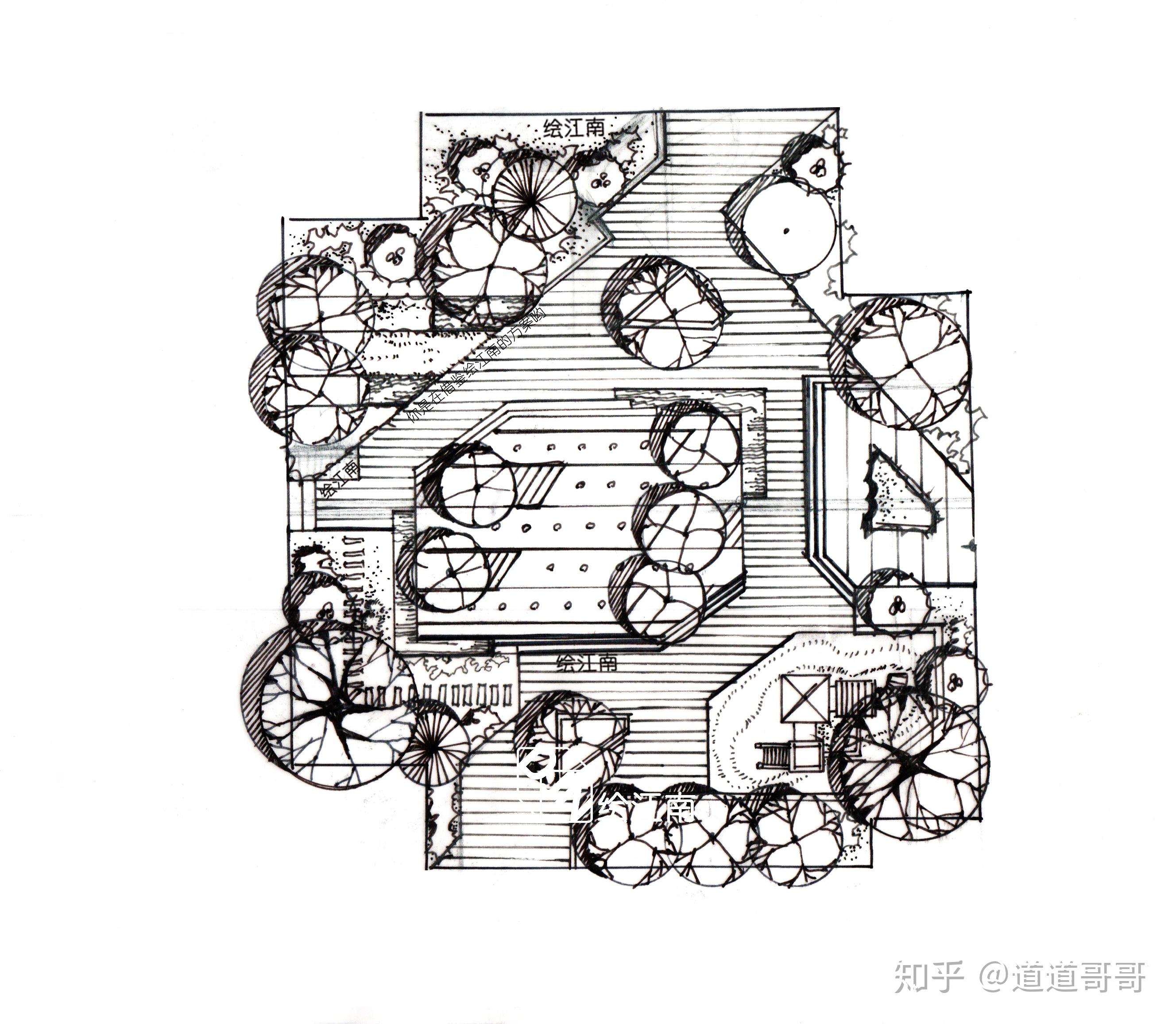手绘训练│如何画好小尺度景观平面图