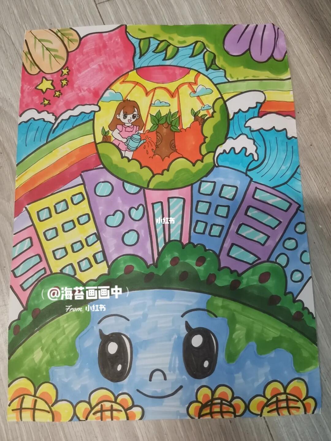 保护环境地球主题画