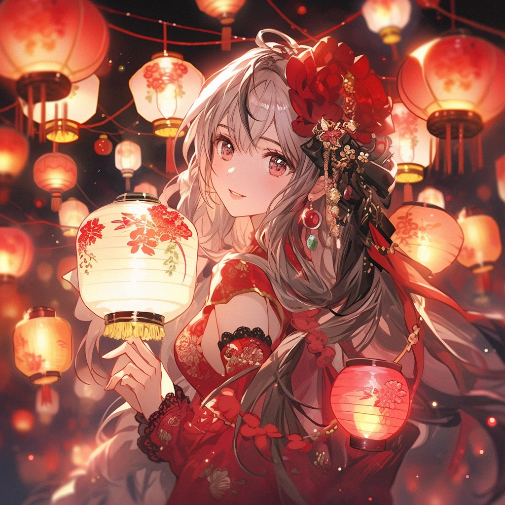 动漫少女头像分享 | 红色新年喜庆