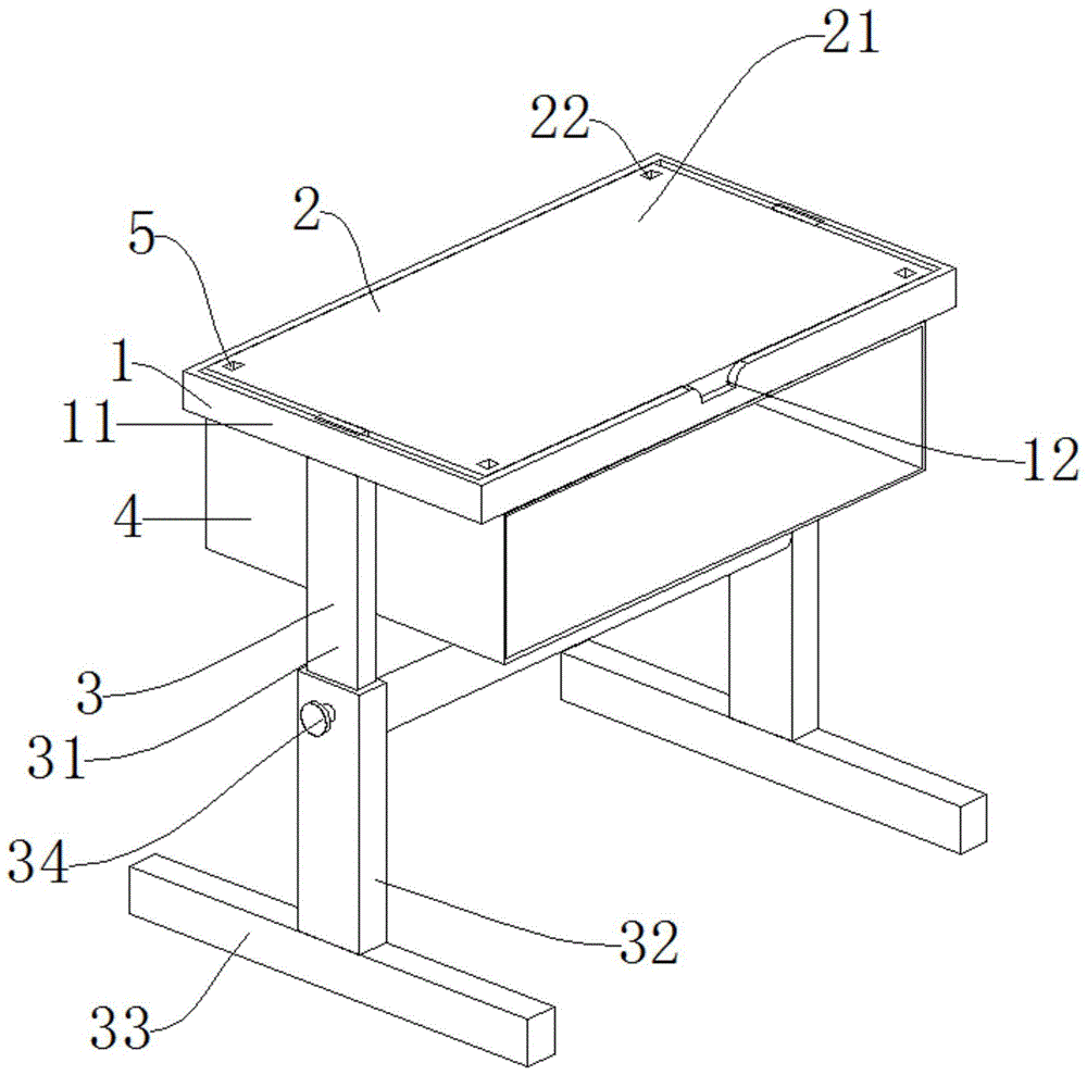美术教学用多功能课桌的制作方法
