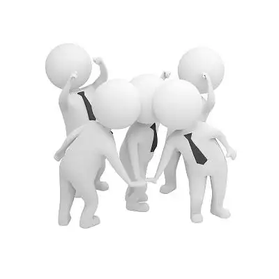 白色卡通3d立体c4d团队合作小人元素3d团队小人元素
