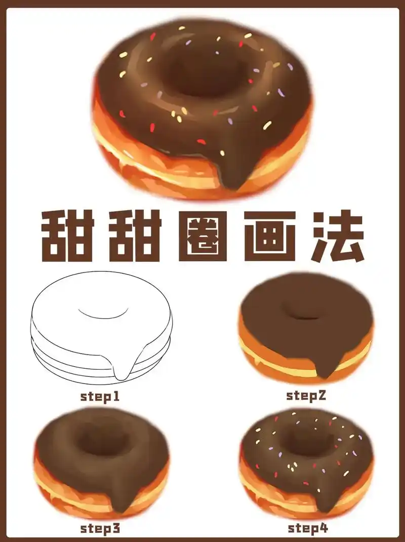 是甜甜圈! #绘画 #一起学画画 #画渣日常 #每日一画 - 抖音