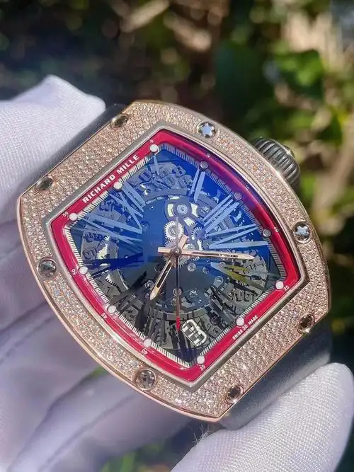 理查德米勒rm023,玫瑰金原镶满钻,20年全套