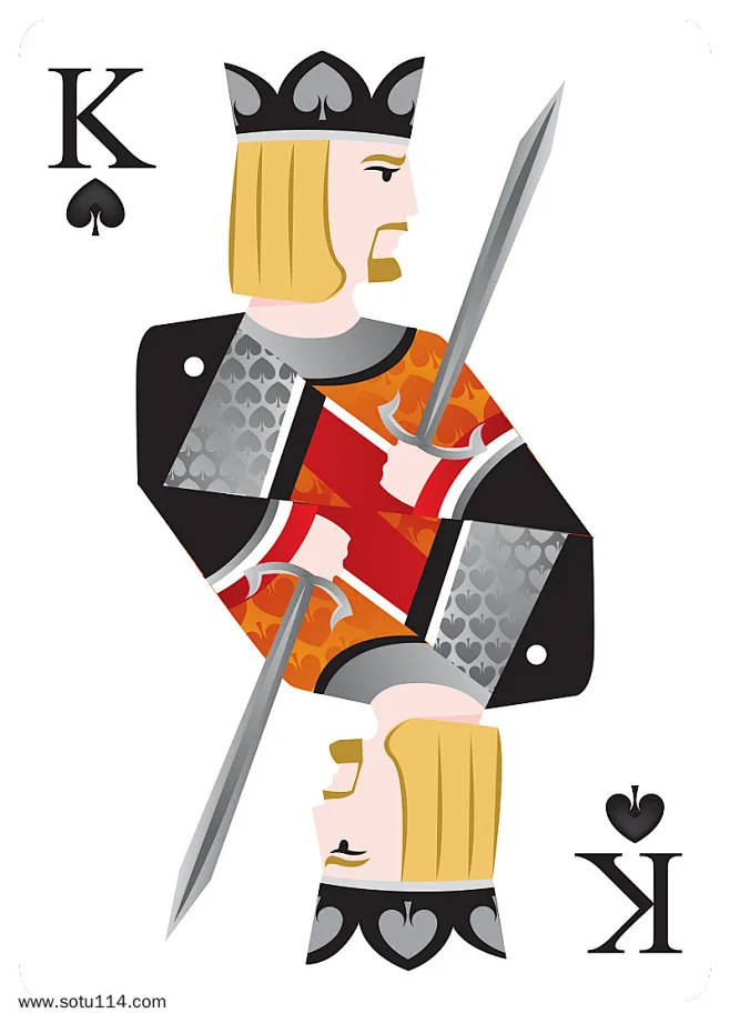 黑桃k扑克牌卡片