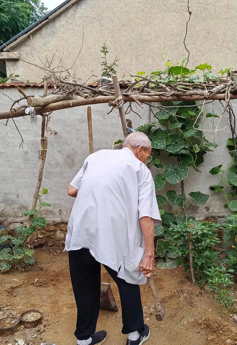 这是我94岁的父亲,是我们村里唯一还用烟袋抽烟的.说起这个烟袋