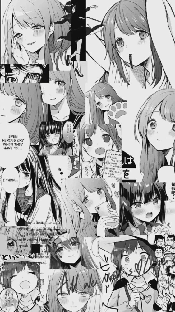 日漫黑白拼接壁纸