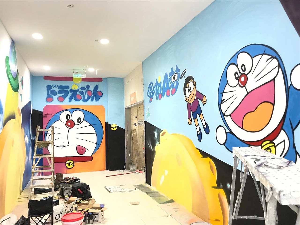 东莞万江华南mall·嘉荣超市涂鸦|纯艺术|绘画|三野涂鸦工作室_原创