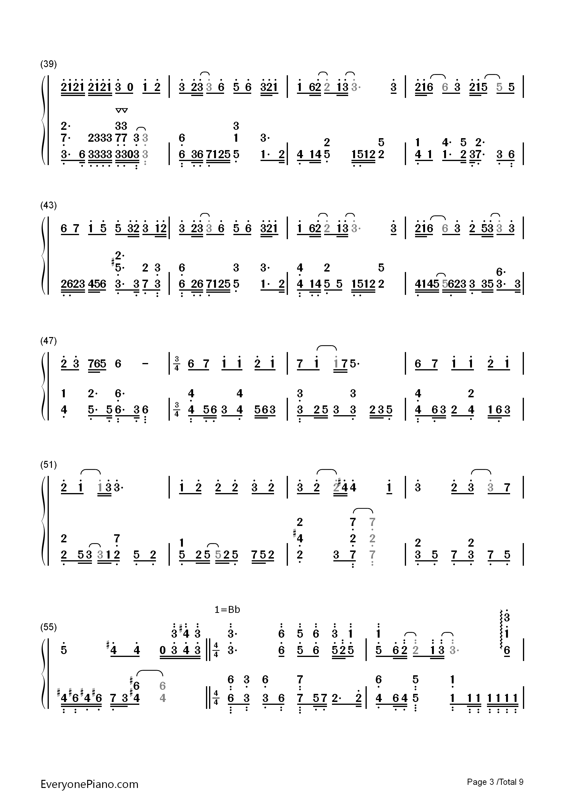 灵契-盗墓笔记双手简谱预览3