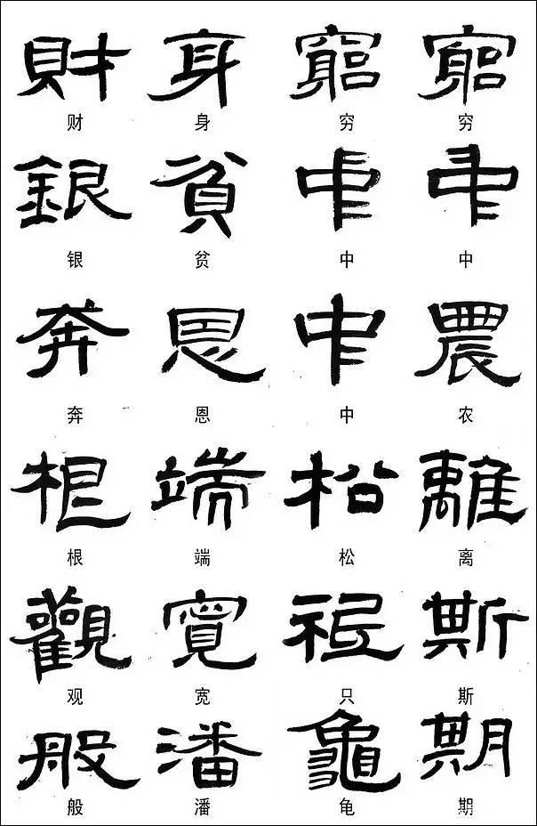 隶书常用异体字汇总,值得收藏!