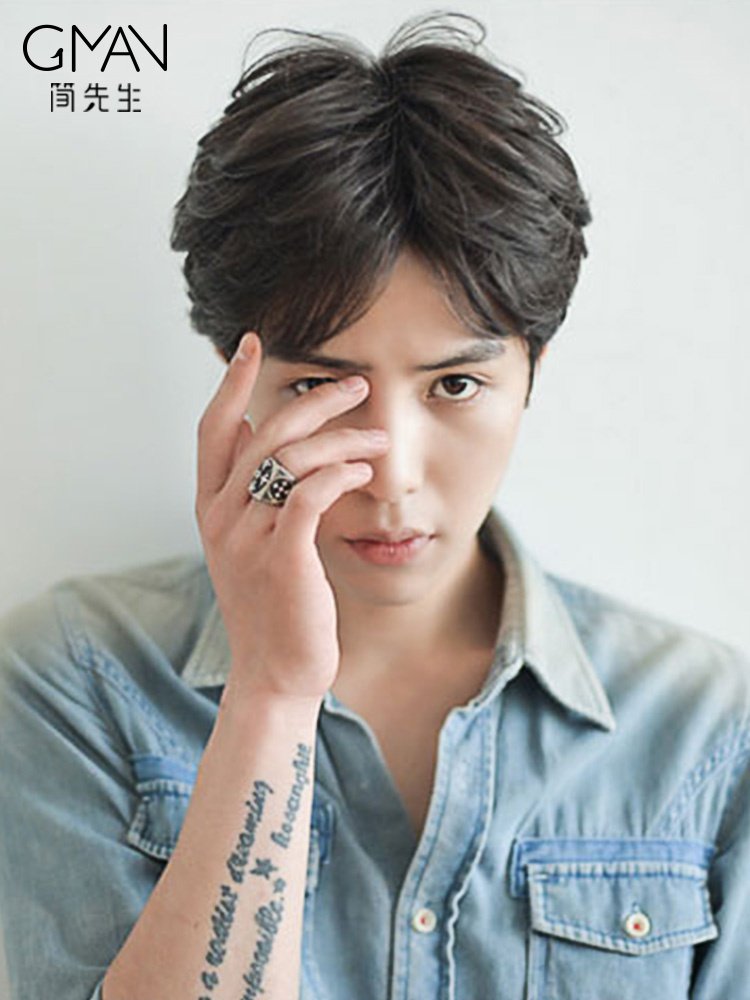 假发男中分韩版帅气