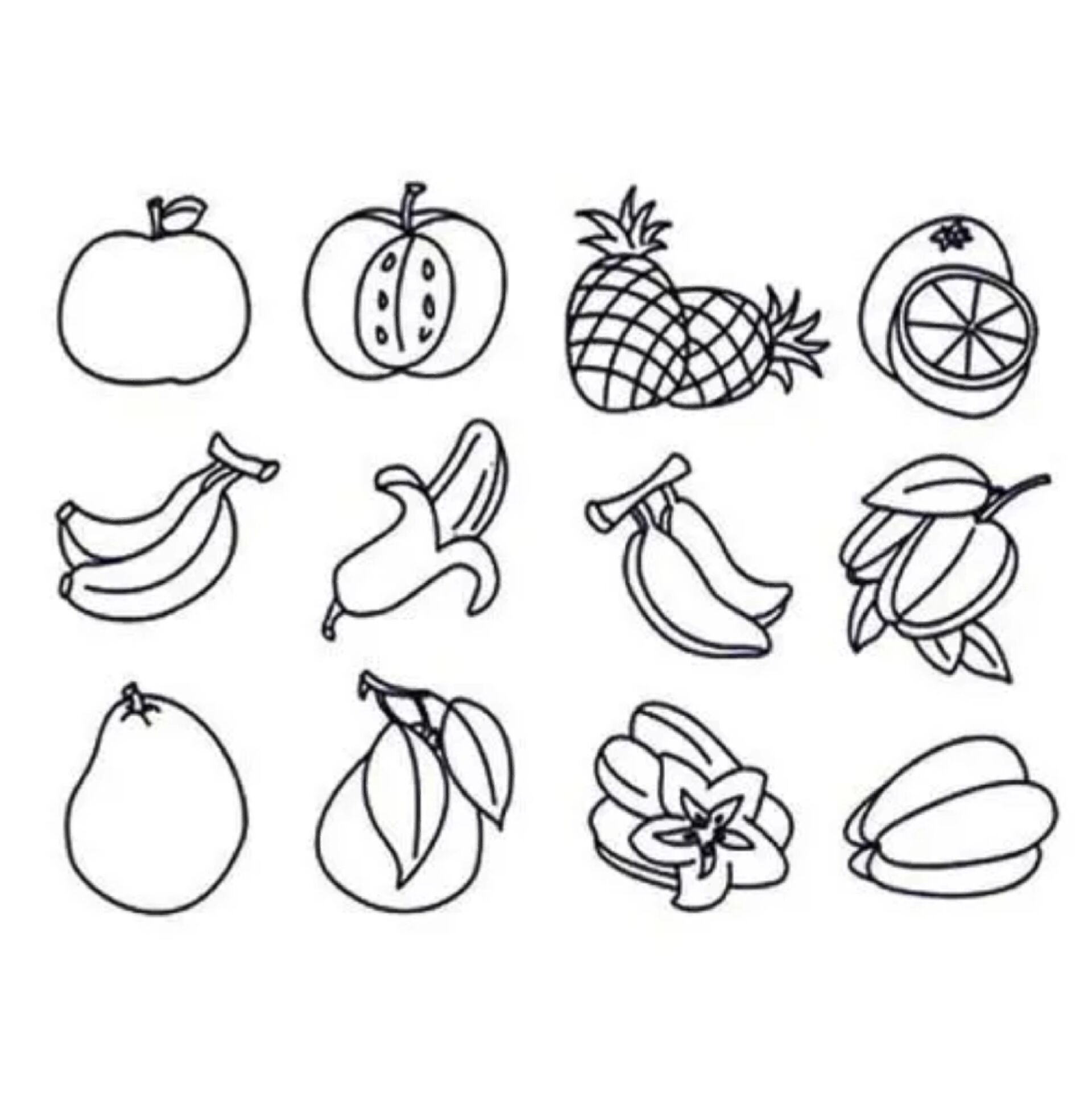 夏天的水果大集合啦!|儿童简笔画大全 孩子画简笔画9099: .