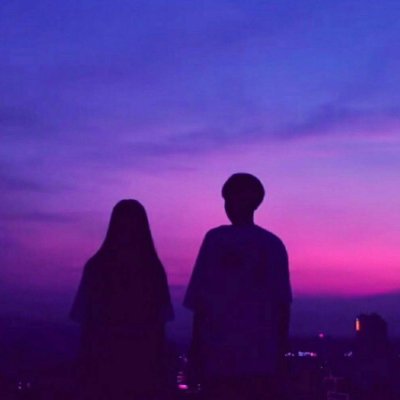 黄昏情侣头像一对两张高清好看的落日黄昏情侣头像背影