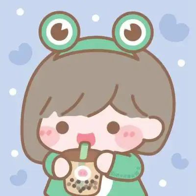 头像卡通女生喝奶茶可爱手绘图片_女生动漫头像_头像屋