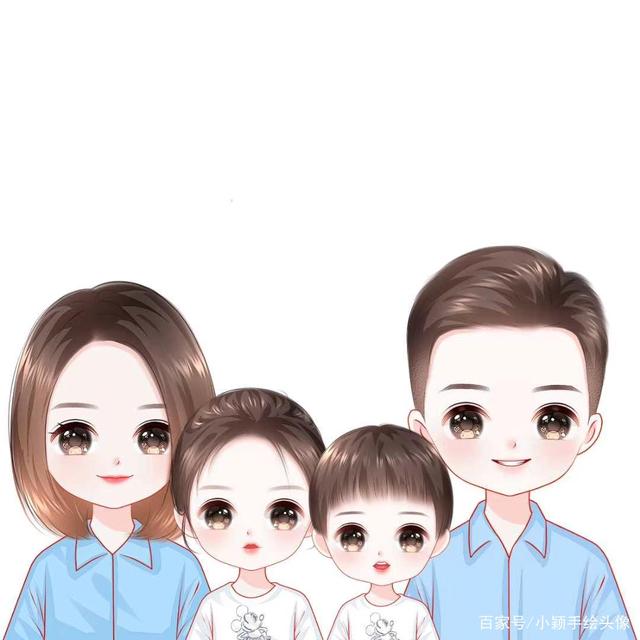 幸福藏在头像里,三口之家,四口之家全家福头像
