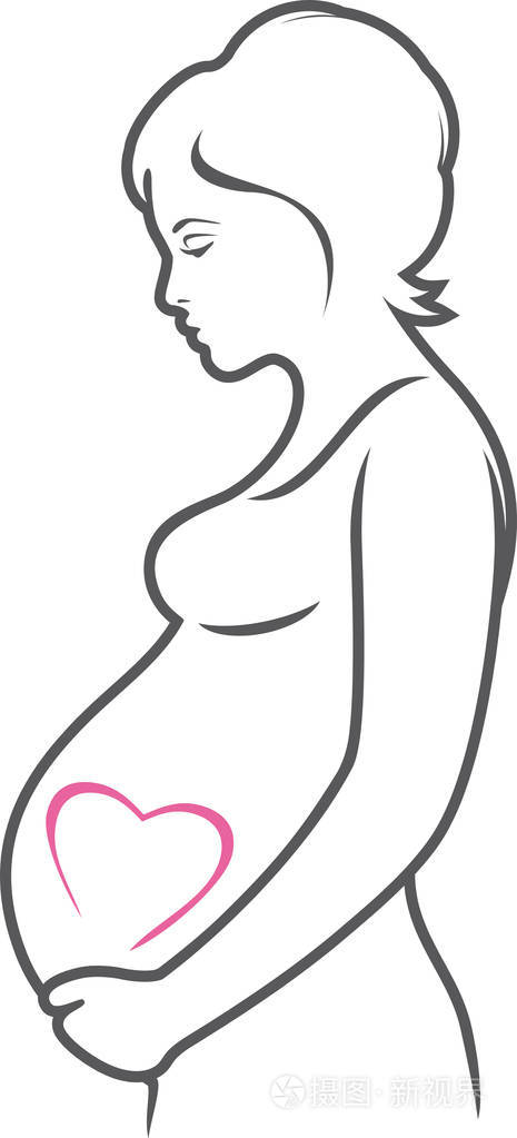 概述怀孕妇女的剪影.设计图标插画-正版商用图片08gzcg-摄图新视界