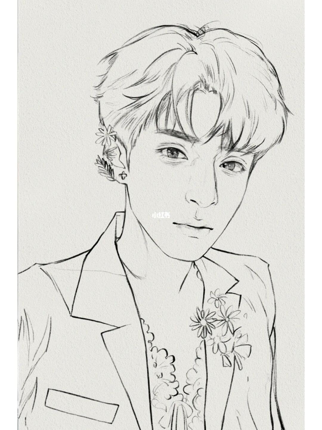 一张线稿严浩翔