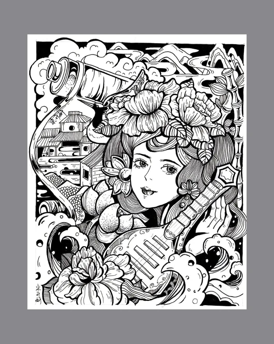 视传考研黑白装饰画