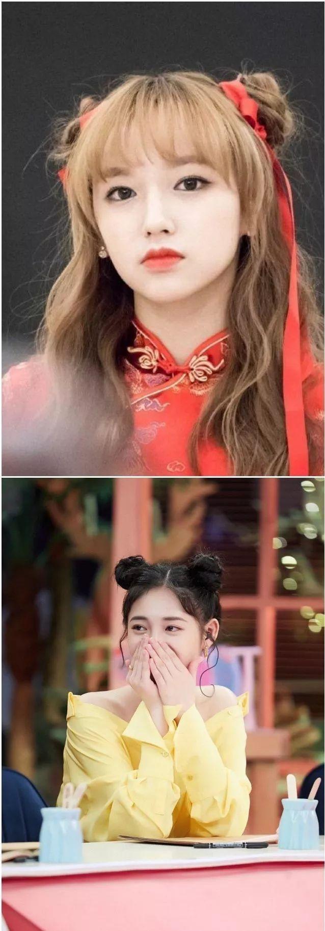 真人版春丽程潇,周洁琼的双丸子头的图片也被扒了出来进行"哪吒头造型