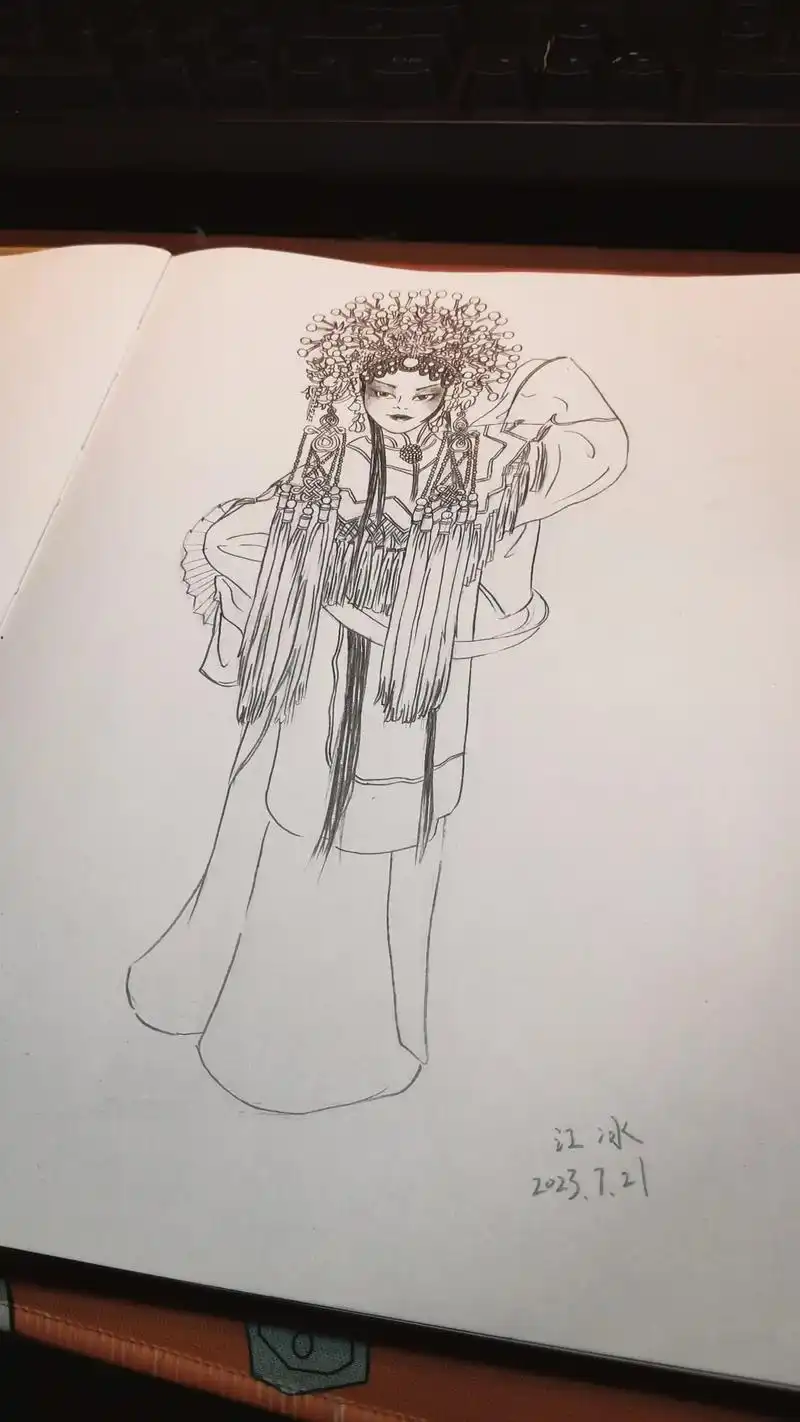 贵妃醉酒 #国粹 #京剧 #手绘 #画画 - 抖音