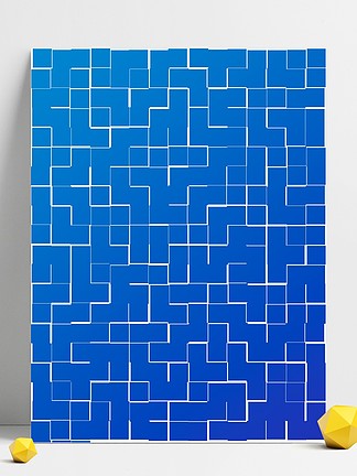 原创拼贴几何图形蓝色背景素材_原创拼贴几何图形蓝色背景模板-千图网