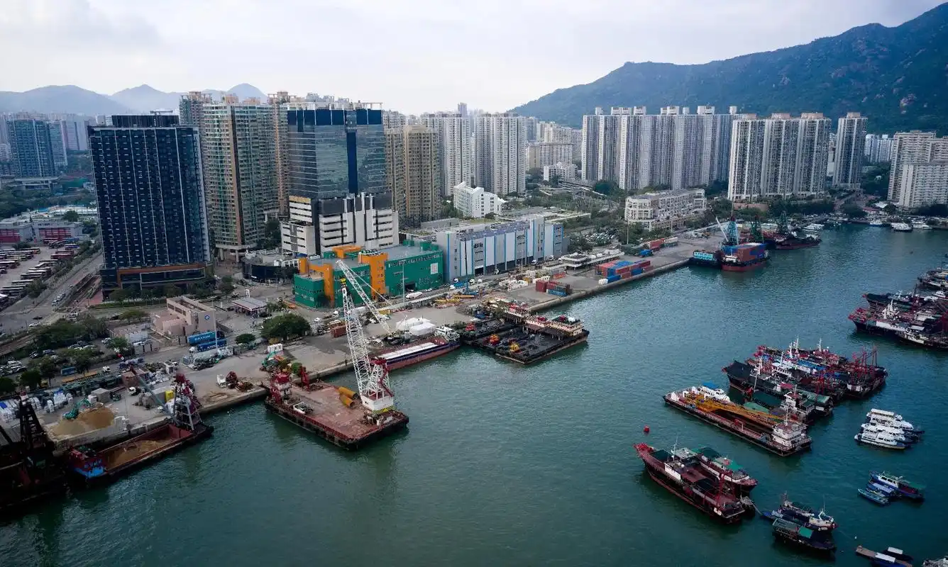 香港特别行政区航拍中国香港屯门青山湾