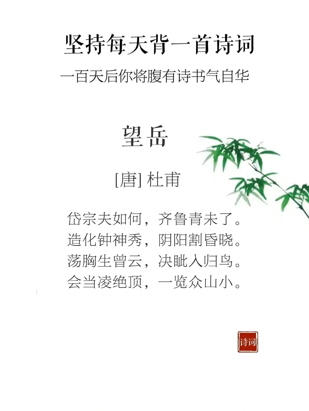 每日诗词 101┃杜甫 《望岳》