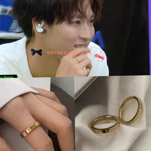 创造营2021赞多同款戒指男女小众设计感金色光面ins食指环尾戒潮