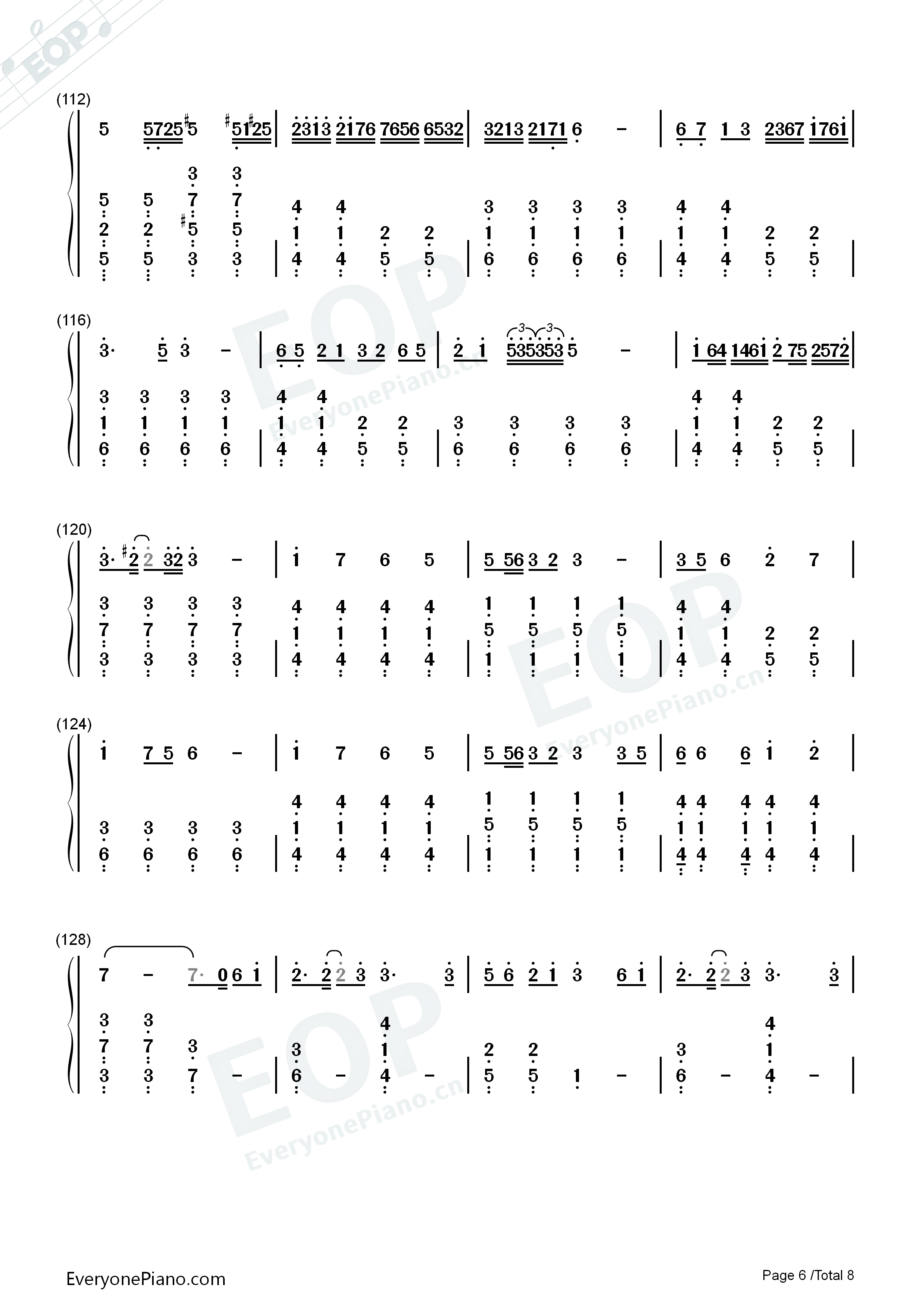 千本樱简单版-初音未来双手简谱预览6