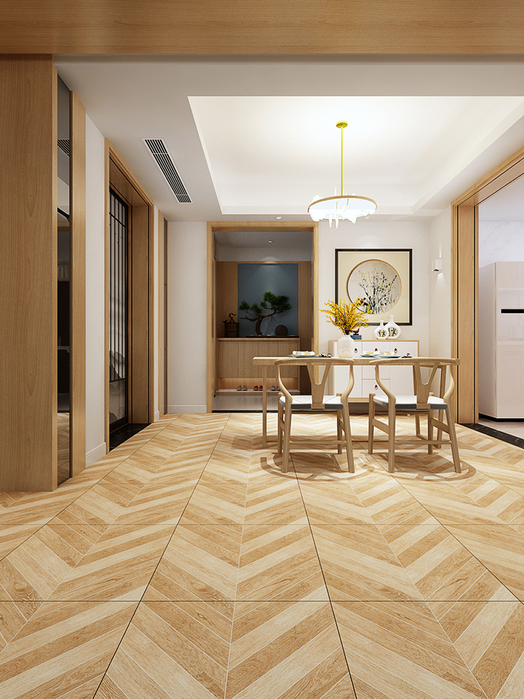 仿古地板砖木纹瓷砖地砖600x600复古地面砖原木风新中式哑光卧室