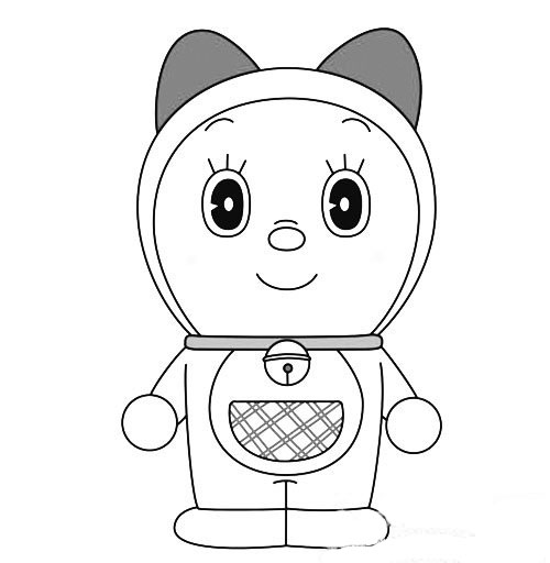 a梦适合小朋友画的叮当猫简笔画图片_叮当猫机器猫的妹妹哆啦美|ドラ