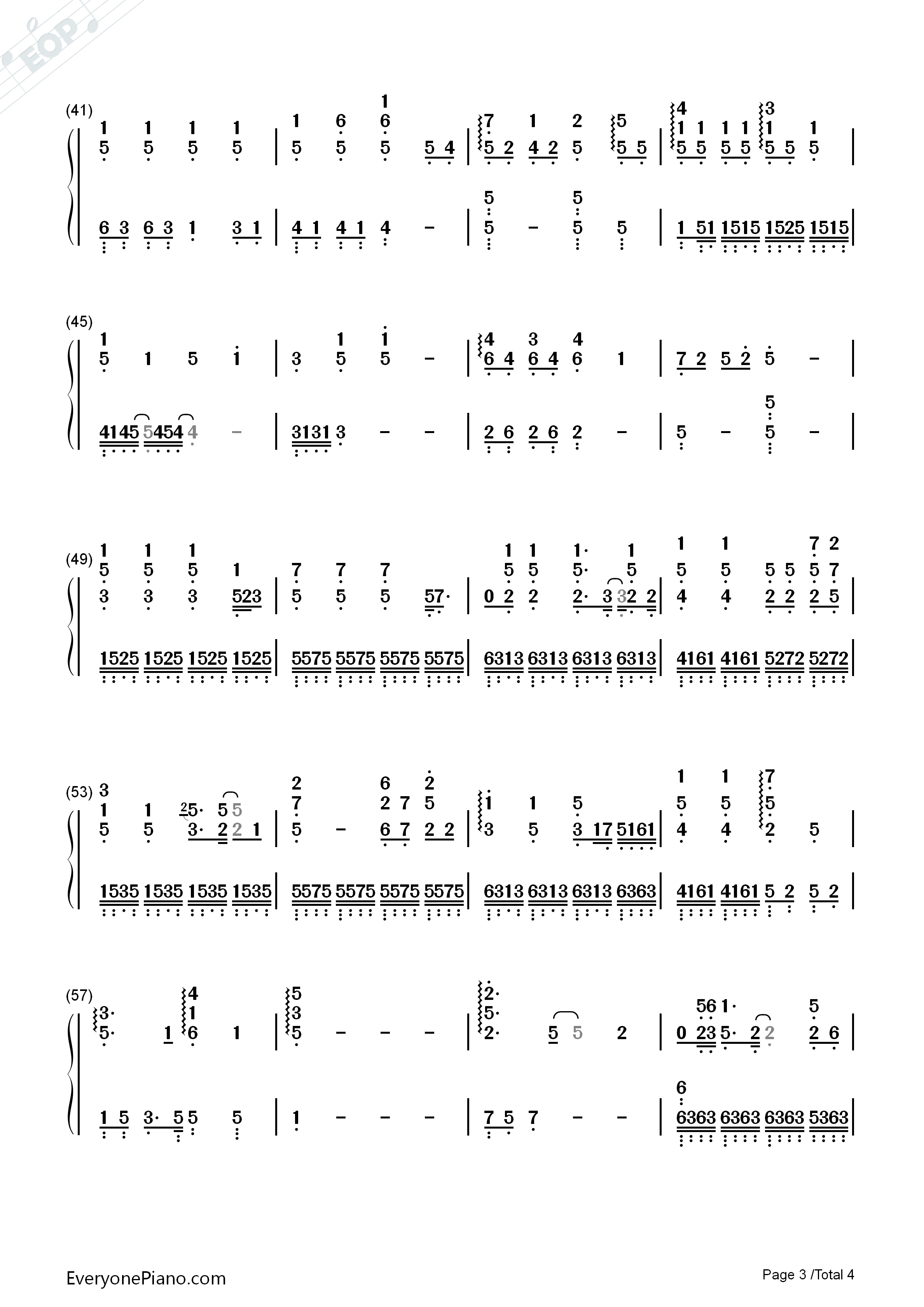 空白格钢琴伴奏