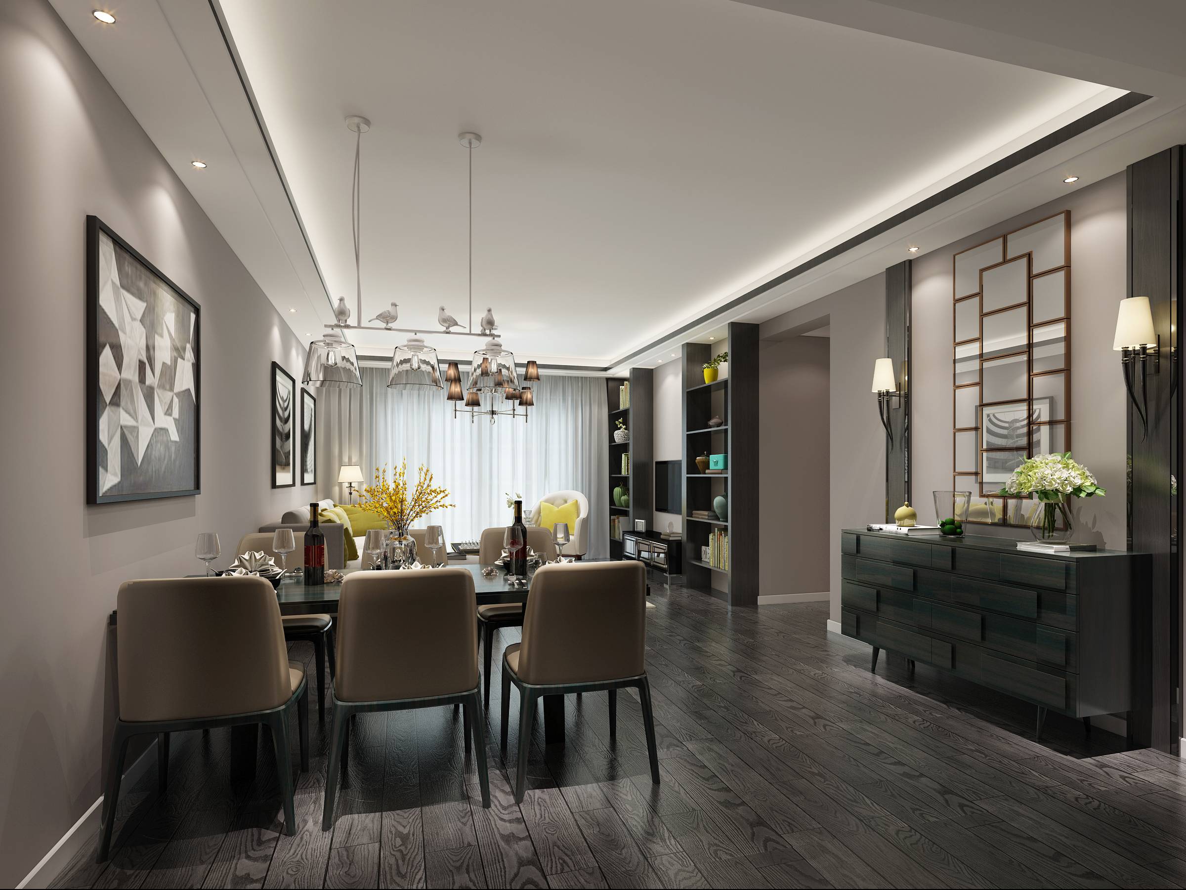 简欧-新中式家装效果图-23