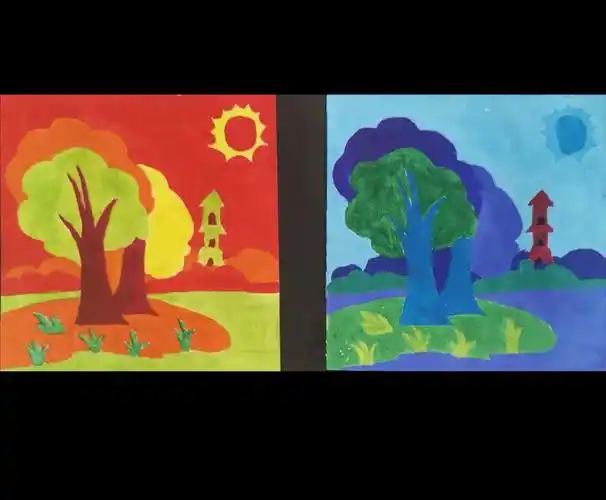 优秀作业:318学前教育:色彩构成——冷暖对比