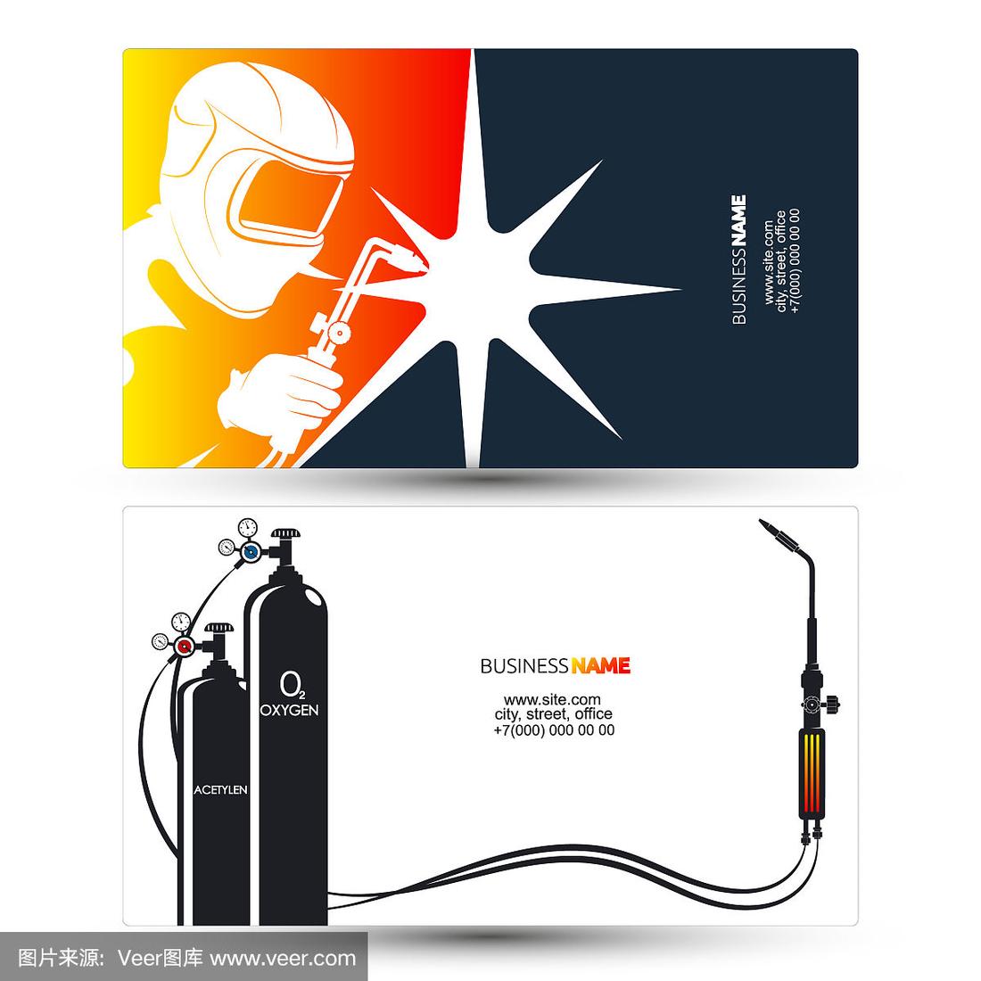 焊工,名片,制造机器,商务,部分