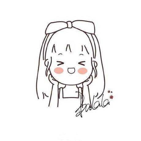 简笔q版小头像手绘头像女生手绘简笔画卡通动漫二次元呆萌头像女生简